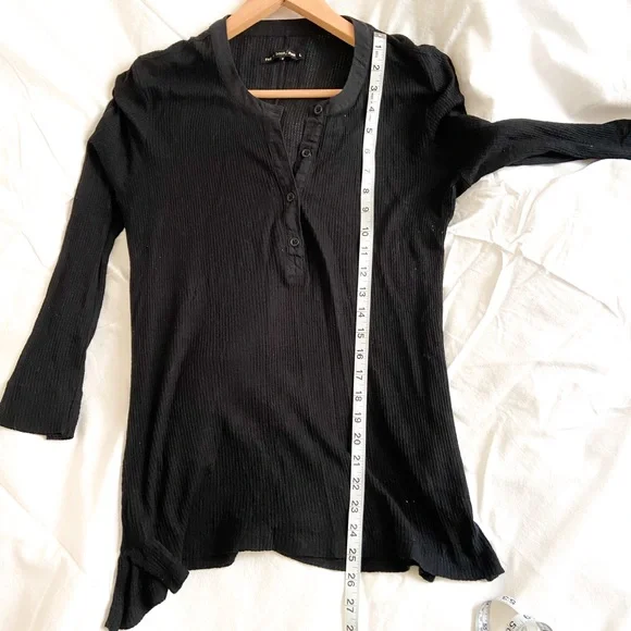 Rag & Bone/Jean Black Long Sleeve Top Size L - Picture 3 of 5